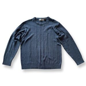 Oscar de la Renta Navy Crewneck Sweater
